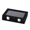 Composite Board Lint Jewelry Rings Storage Box Display Case Holder Organizer Black