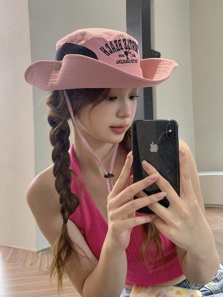 Embroidery Beach Myrtle Women Hike Hat Side Mesh Ventilation Activity Outdoor