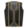 Детский средневековый фрак в стиле стимпанк, без рукавов, с золотой отделкой, украшенный жилет, готические куртки, жилет, костюм