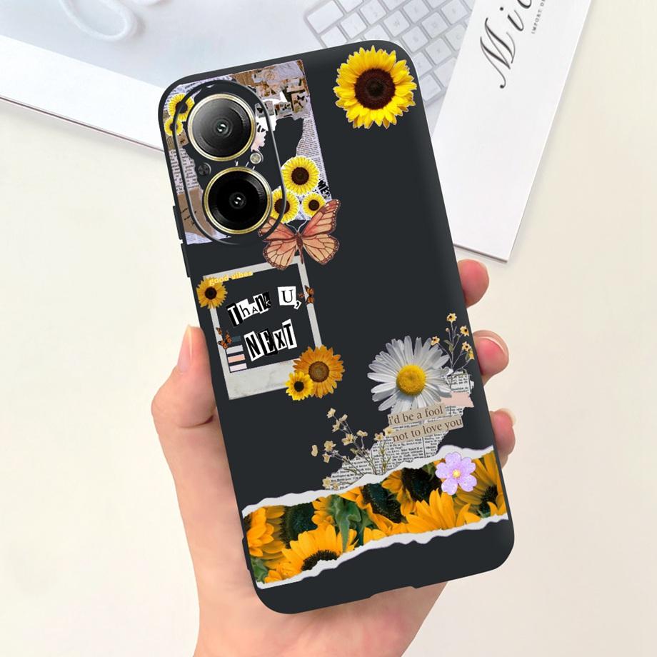 Case For Oppo Realme C67 4G RMX389 Phone Cases Black Cat Moon Night Soft Silicone Shockproof Back Cover For RealmeC67 4G Funda