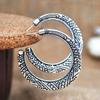 Vintage Big Circle Tibetan Carving Hoop Earrings Women Statement Jewelry Gift