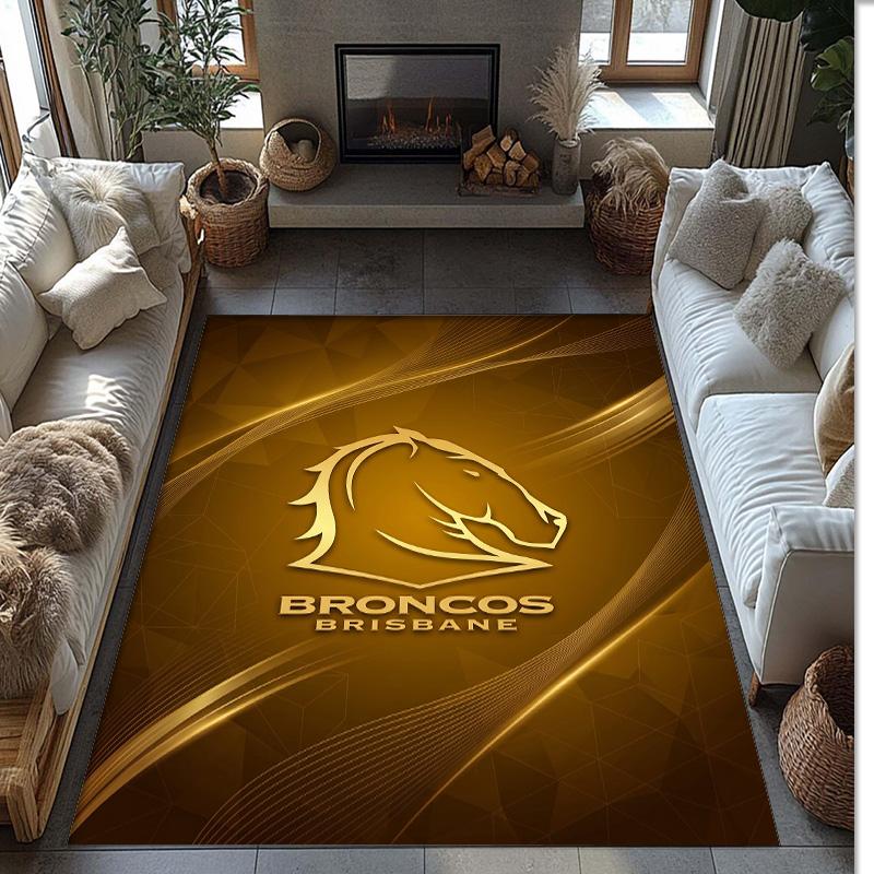 Кристальный велюровый ковер Brisbane Broncos Мягкий Анти?Нескользящий коврик для пола, удобный ковер для декора гостиной, спальни в доме