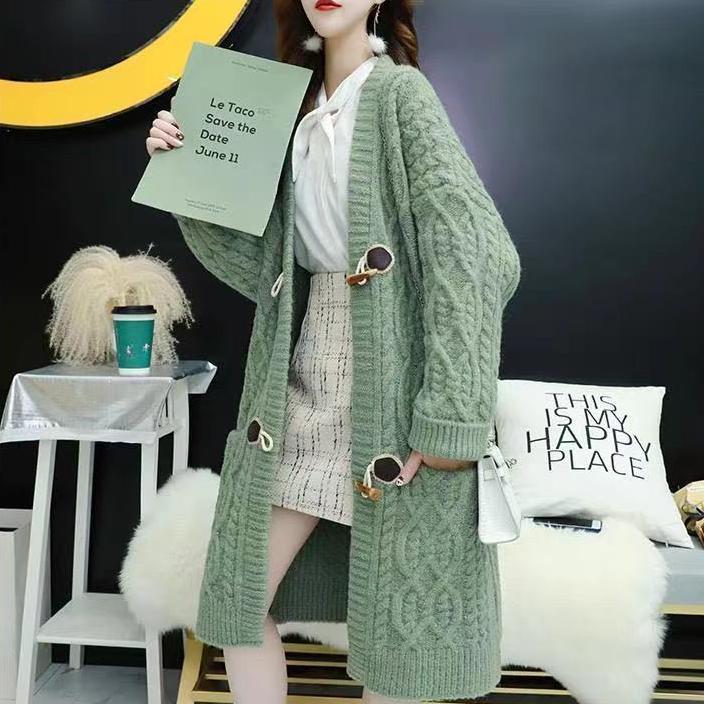 Loose and Lazy Style Knitted Cardigan for Women Long Sweater for Women Knitted Sweater Stylish Knitted Coat for Spring Autumn and Winter