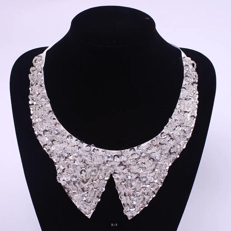 Diamond Women Shirt False Collars Crystal Removable Collar For Women Fake Collar Detachable Diamond Lacklace Nep Kraagie