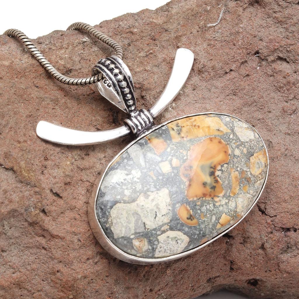 Подвеска из серебра унисекс из драгоценного камня Malinga Jasper ручной работы для женщин 1,5