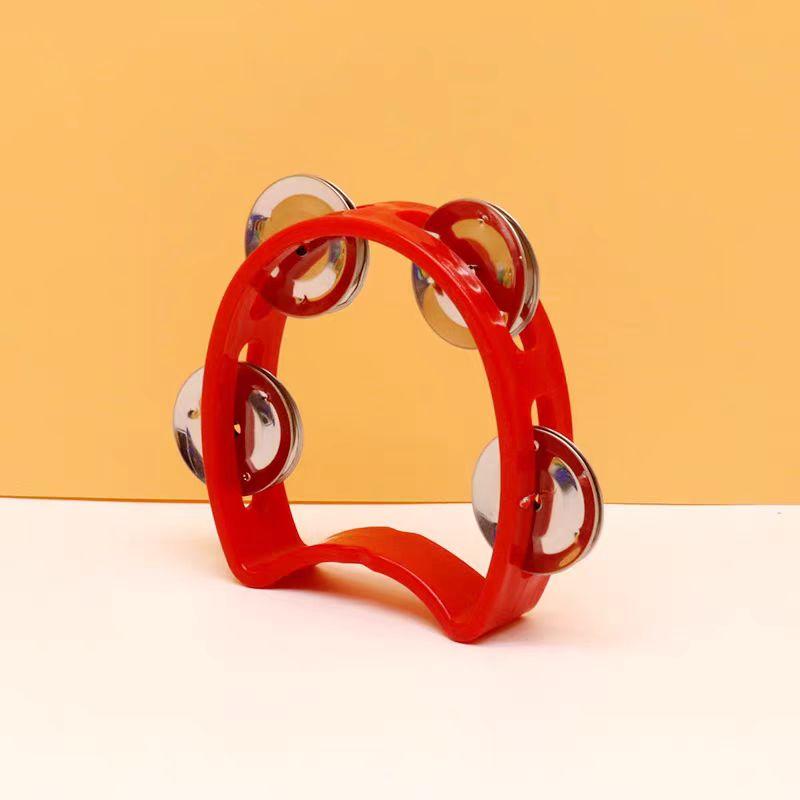 Plastic Hand Held Percussion Tambourine Jingle Bells Rhythm Instruments Music Educational Toy For Early Childhood Development
