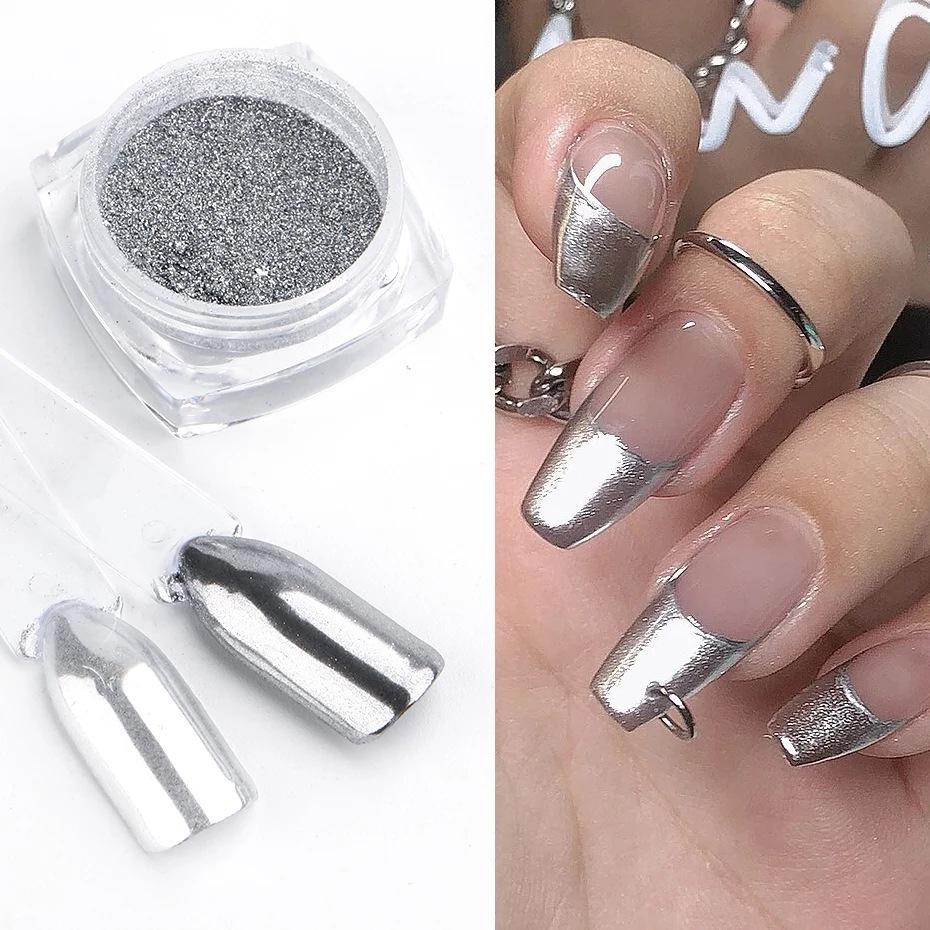 0,5 г зеркало для ногтей, блестящая пудра, гель-лак, пыль, блестящая золотистая, серебряная, тонкие хромированные хлопья, пигмент, аксессуары для самостоятельного декора