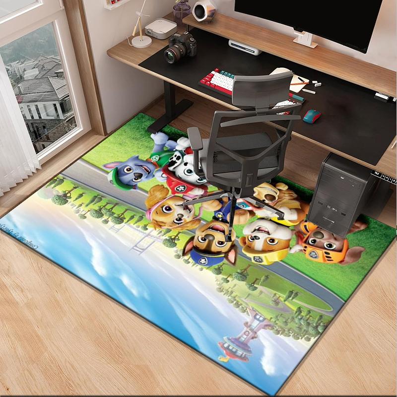 Dog Paw Heroes Office Rug Chair Mat, Game Carpet, Suitable for Front Door, Bedroom, Living Room, Desk, Holiday Gift