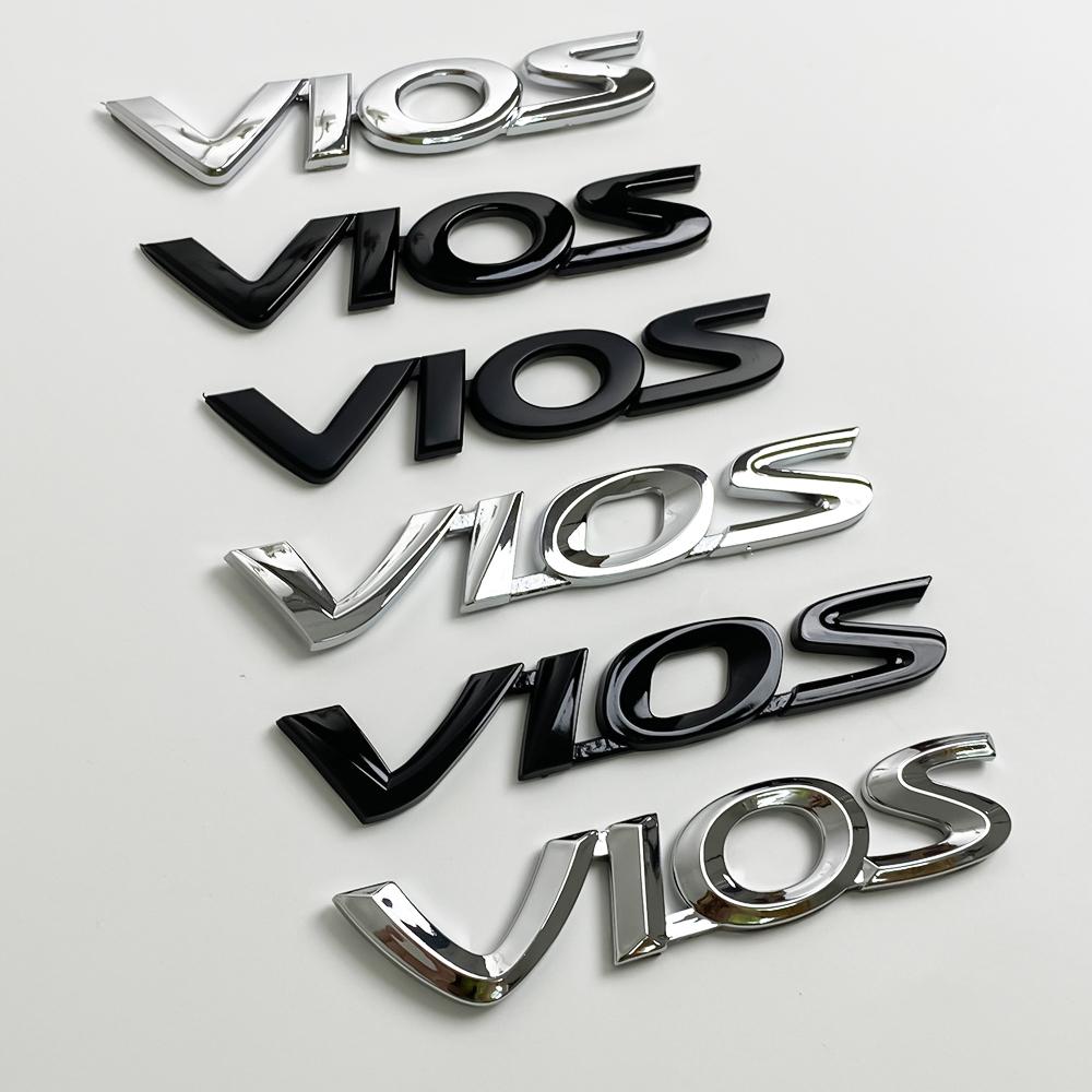 3D Chrome Toyota Vios Letter Emblem Badge Sticker for Toyota Vios XP150 XP40 XP90 Rear Trunk Decor Replacement