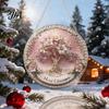 Atmosphere Enhancing Wall Decor Stained Glass Style Acrylic Window Hanging, Tree of Life & Winter Forest Double Sided Printed Ornament Round