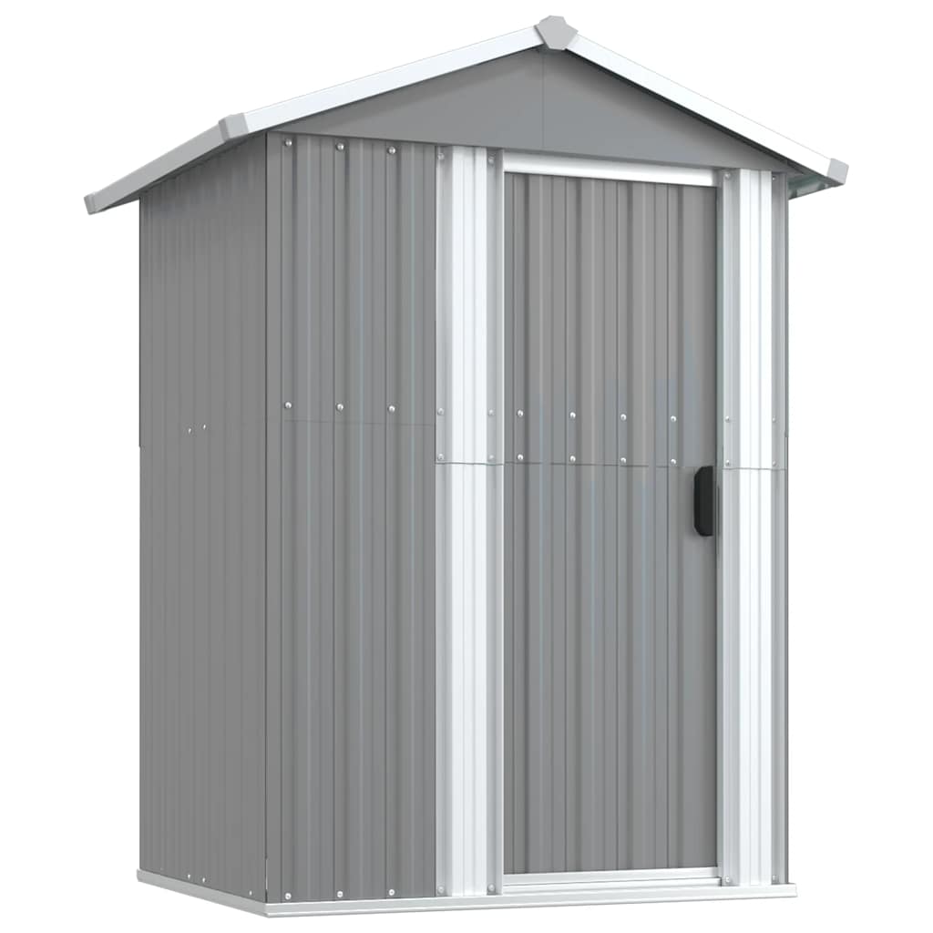 Garden Shed Grey 126 x 97.5 x 177 cm Galvanized Steel