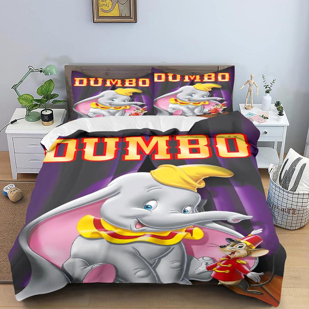 Dumbo Комфорт Спальня С рисунком Мультяшное Покрывало Комплект постельного белья С наволочкой Подходит для Детей и Взрослых