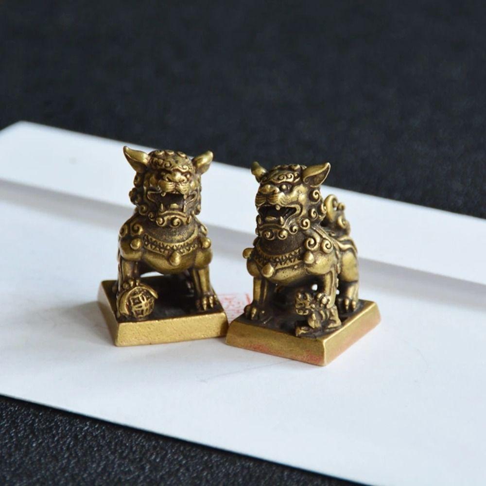 Good Quality Handmade Desktop Ornament Lion Figurines Lion Ornaments Keychain Pendant Lion Seal