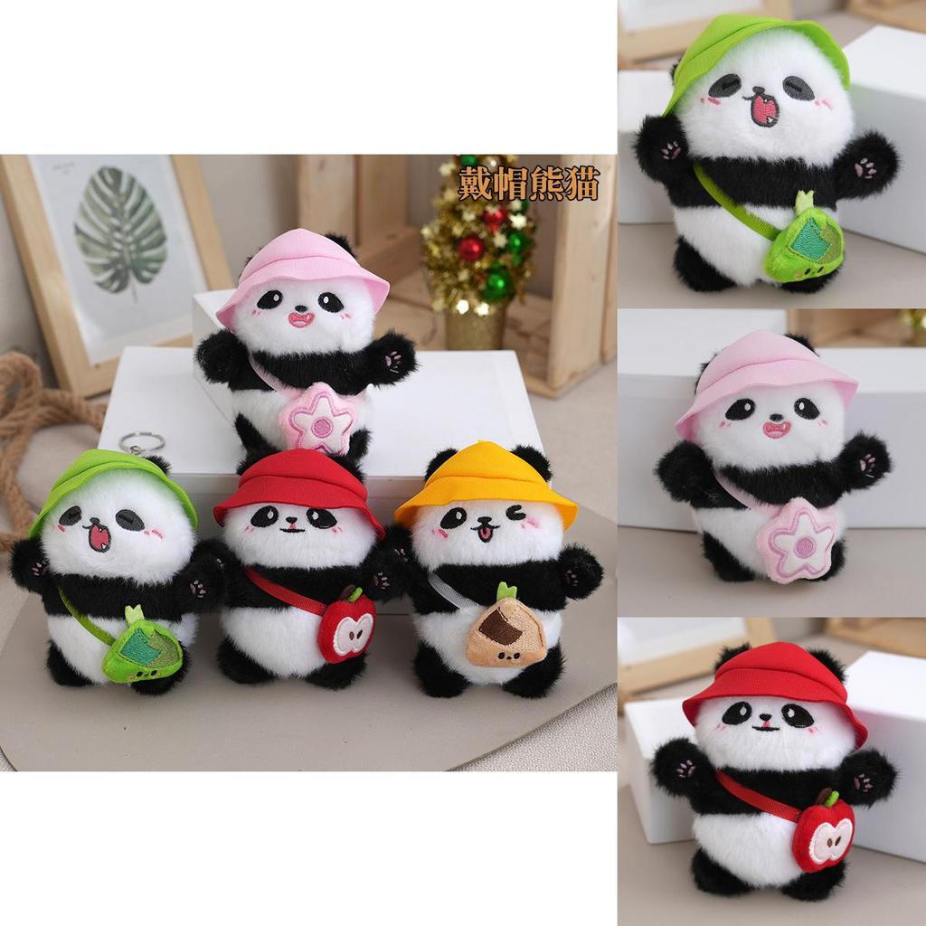 Delightful Mini Plush Panda Keychain Doll Cuddly Stuffed Animal Pendant