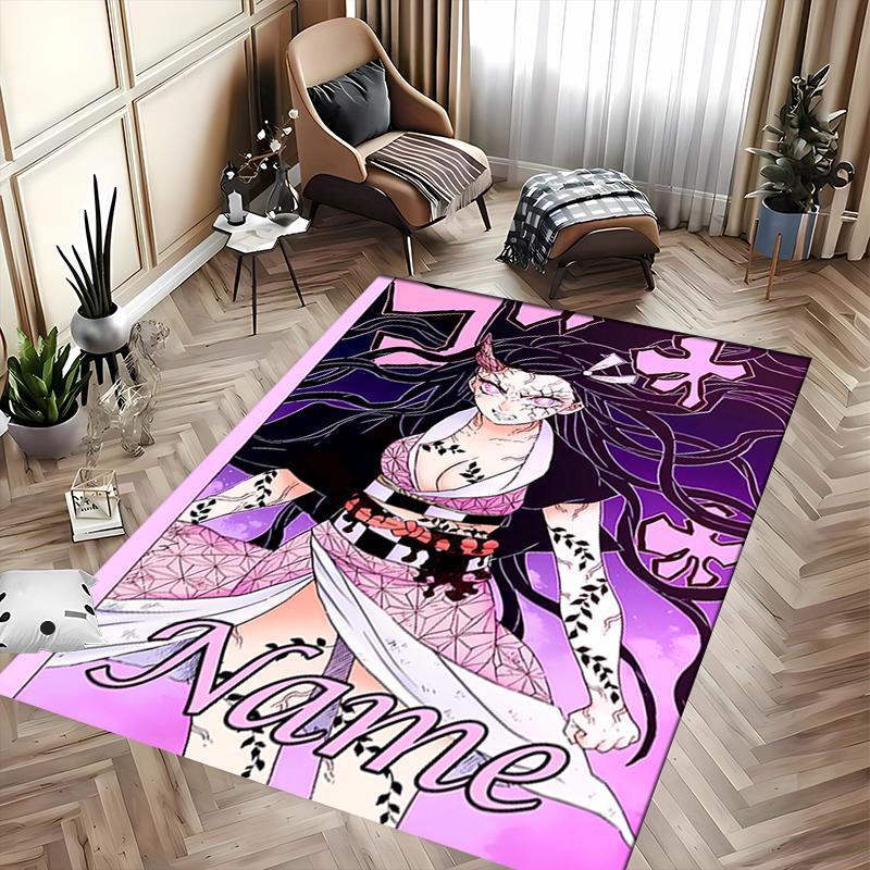 Custom personalization Demon Slayer Nezuko Area Rug - Perfect For Kitchen, Bathroom,Laundry Room Decor Large Size Available,Gift All Seasons