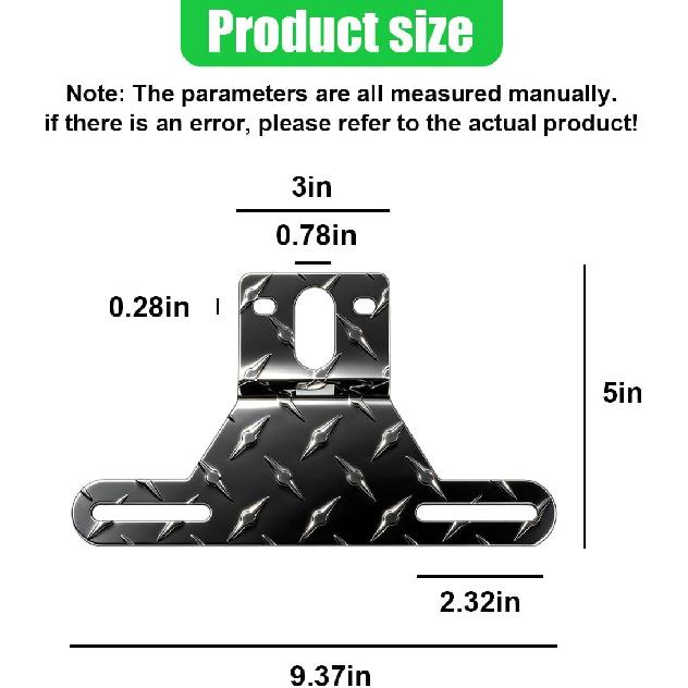 Craedli Trailer License Plate Bracket Frame, Universal Aluminum License Plate Holder with Light Mount Hole, Heavy-Duty Car Tag Bracket Trailer Mount