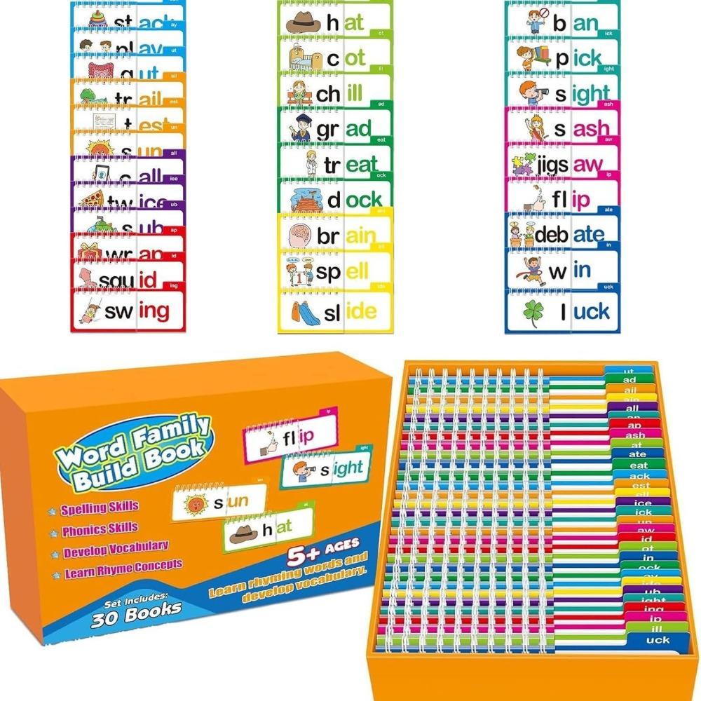 Words&Images Reading Flip Book Interactive Word Family Build Books 30 Read Flip Book School