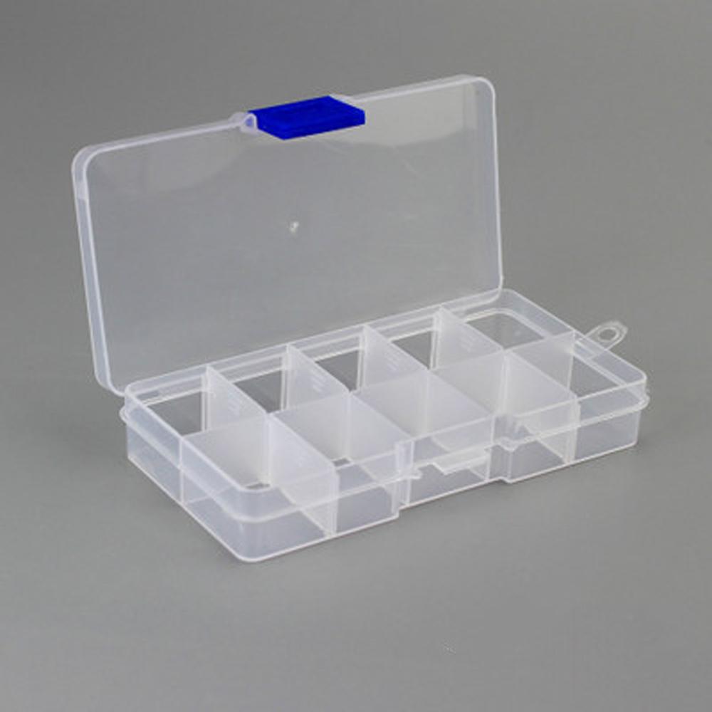 Plastic Detachable Storage Case Square Fishing Tackle Box 10 Compartments Storage Box Fishing Box