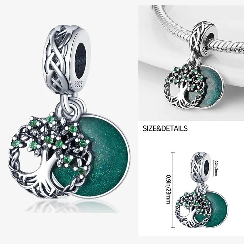 Новые Оригинальные Медные Зеленые Шармы Серьги с Четырехлистным Клевером Бусины Подвески Подходят для Браслета Ожерелья DIY Ювелирное Изделие Подарок
