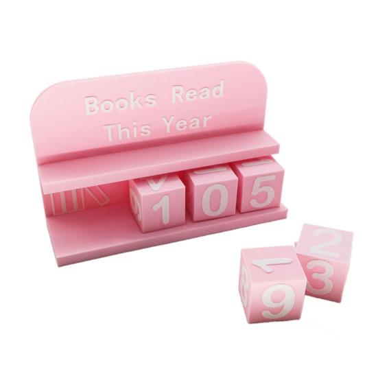 1 Набор 3D-печатный трекер чтения Книга Прочитано в этом году Счетчик с числовыми блоками Декор для уголка чтения для книжной полки Стол Подарок для читательского челленджа