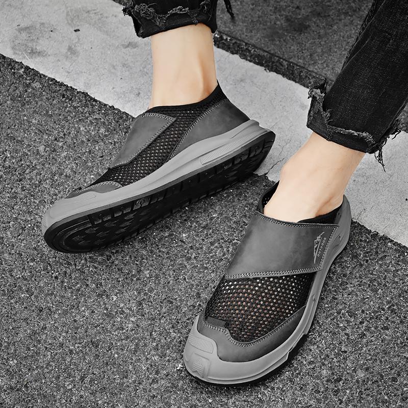 Fashion Hot Selling Men's Big Size Mesh Shoes Europe America Summer Beach Casual Shoes Breathable Non Slip Outdoor Men's Hiking Shoes