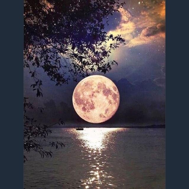 5D DIY алмазные картины, пейзажные лунные деревья, взрослые и дети, наборы для вышивания, все алмазные картины, подарки для украшения дома ручной работы