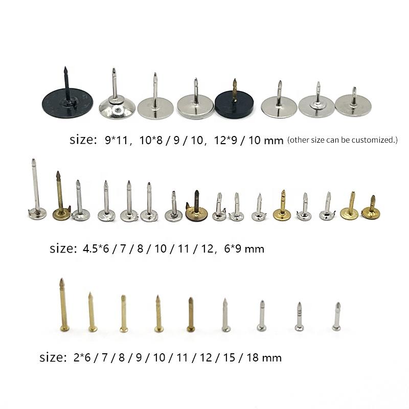 Factory Supply Brooch Accessories Round Blank Nail Locking Pin Metal Crafts Solid Brass butterfly Clutch Pin Back