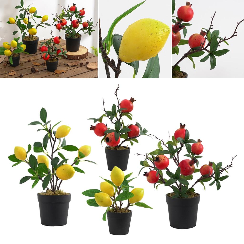 1 шт., искусственное дерево, фруктовое растение, бонсай для дома, декор свадебной комнаты, цветы, искусственные фрукты, горшечные растения