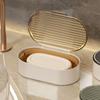 Hollow Light Luxury Double Drain Soap Box Plastic Soap Dish Practical Drain Soap Holder  Home