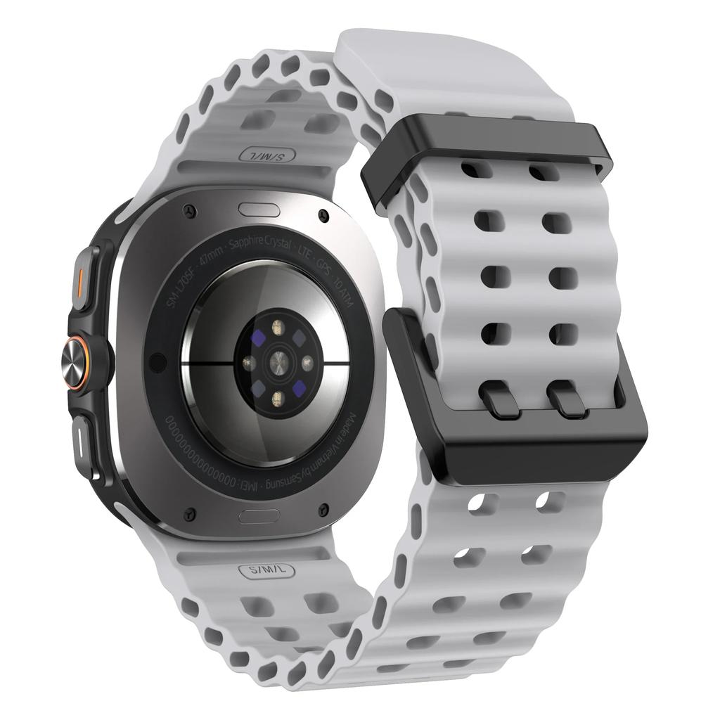 Морской ремешок для Samsung Galaxy Watch ultra Ремешок 47 мм Аксессуары Двухцветный Спортивный силиконовый Браслет Galaxy Watch 7 ultra Ремешки
