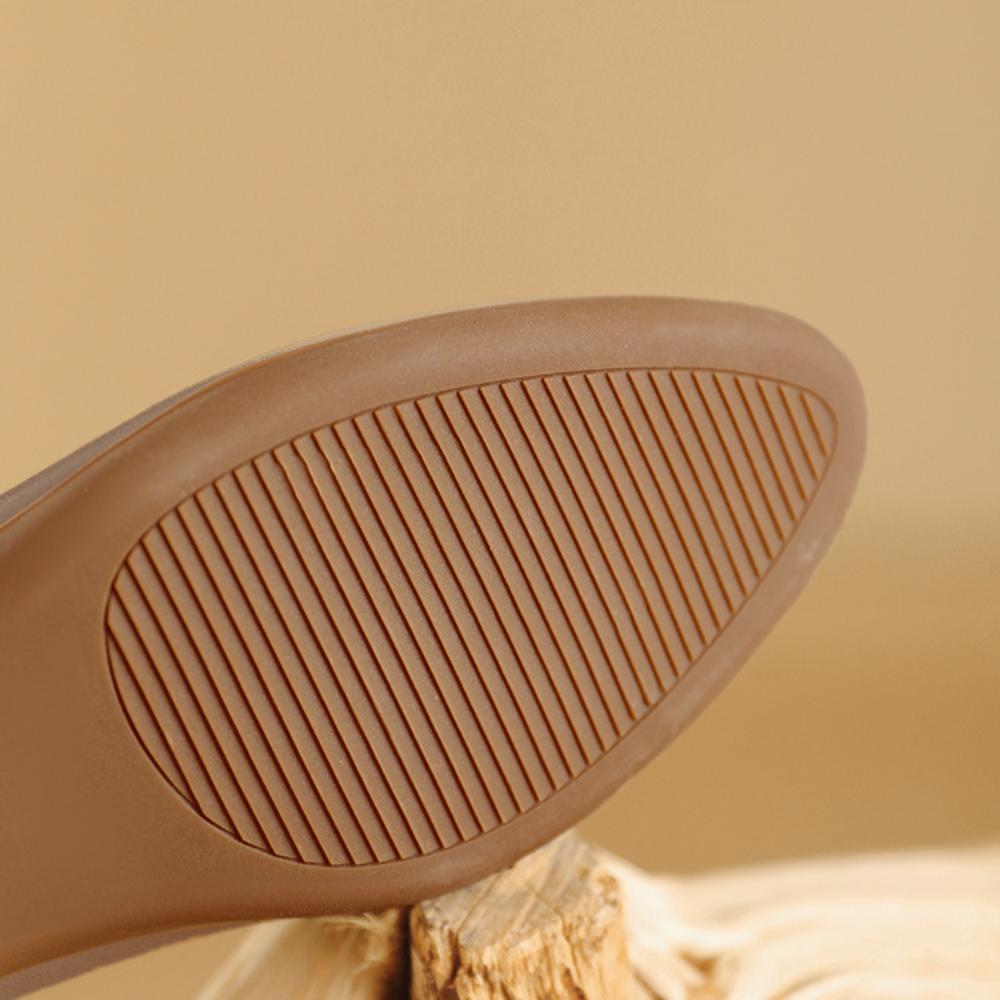 Мягкие и удобные туфли из овчины для бабушки, толстый каблук, средний каблук, рабочая обувь, круглый нос, легкий нос, одинарные туфли