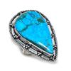 Natural Tibetan Turquoise Handmade 925 Sterling Silver Ring Size 10 B8z52