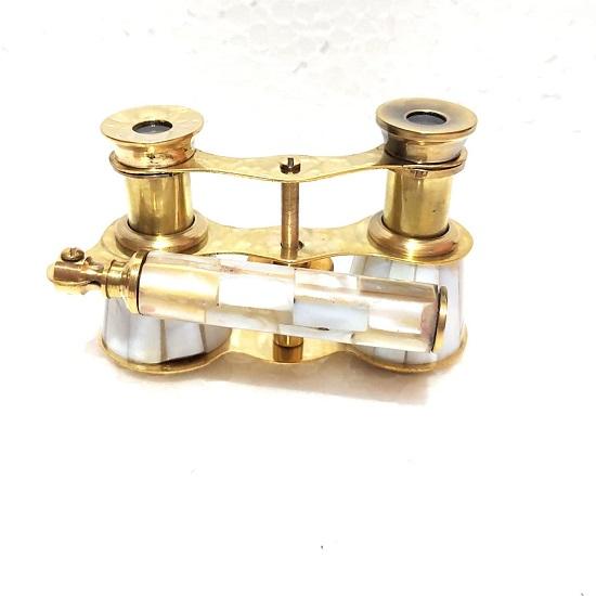 Старинный латунный бинокулярный телескоп с ручкой золотого и белого цвета, винтажный передвижной телескоп