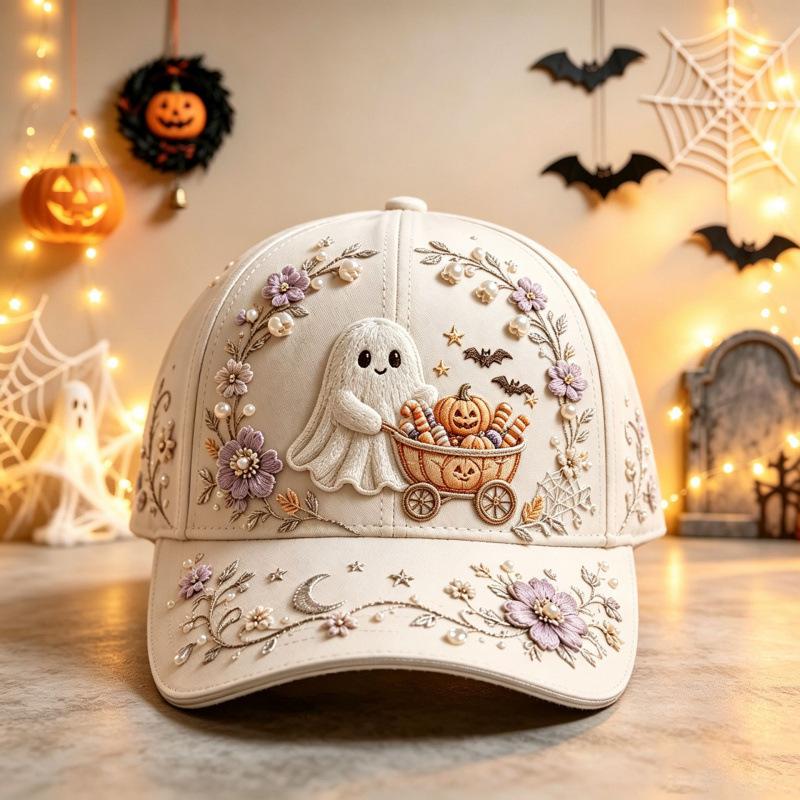 D print Halloween baseball cap women's spring and summer sunshade sun protection cap American style versatile fashion hat sun protection