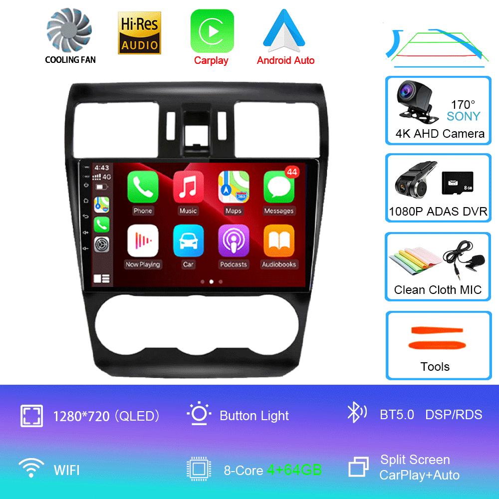 Android 14 Video Player Car Stereo Radio For Subaru Forester 4 SJ XV 2012-2015 4G Multimedia Navigation GPS Carplay 360 Camera