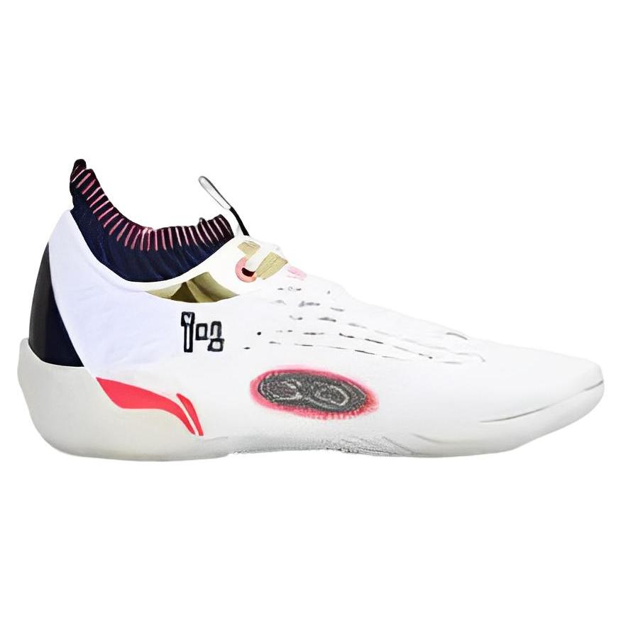 Li Ning Wade 808 Ultra Тканевая амортизация Скользкие Устойчивые к истиранию Низкие Баскетбольные кроссовки Мужские Белый Красный ABAS113-6