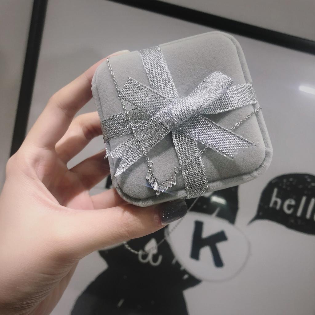 Цепочка на ключицу из бриллиантов в форме замороженного кристалла, японское и корейское универсальное ожерелье с бриллиантами в форме замороженного кристалла, темпераментный женский бриллиант