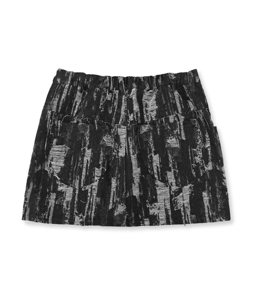 Escape From Damaged Denim Incident Skirt Black Blue