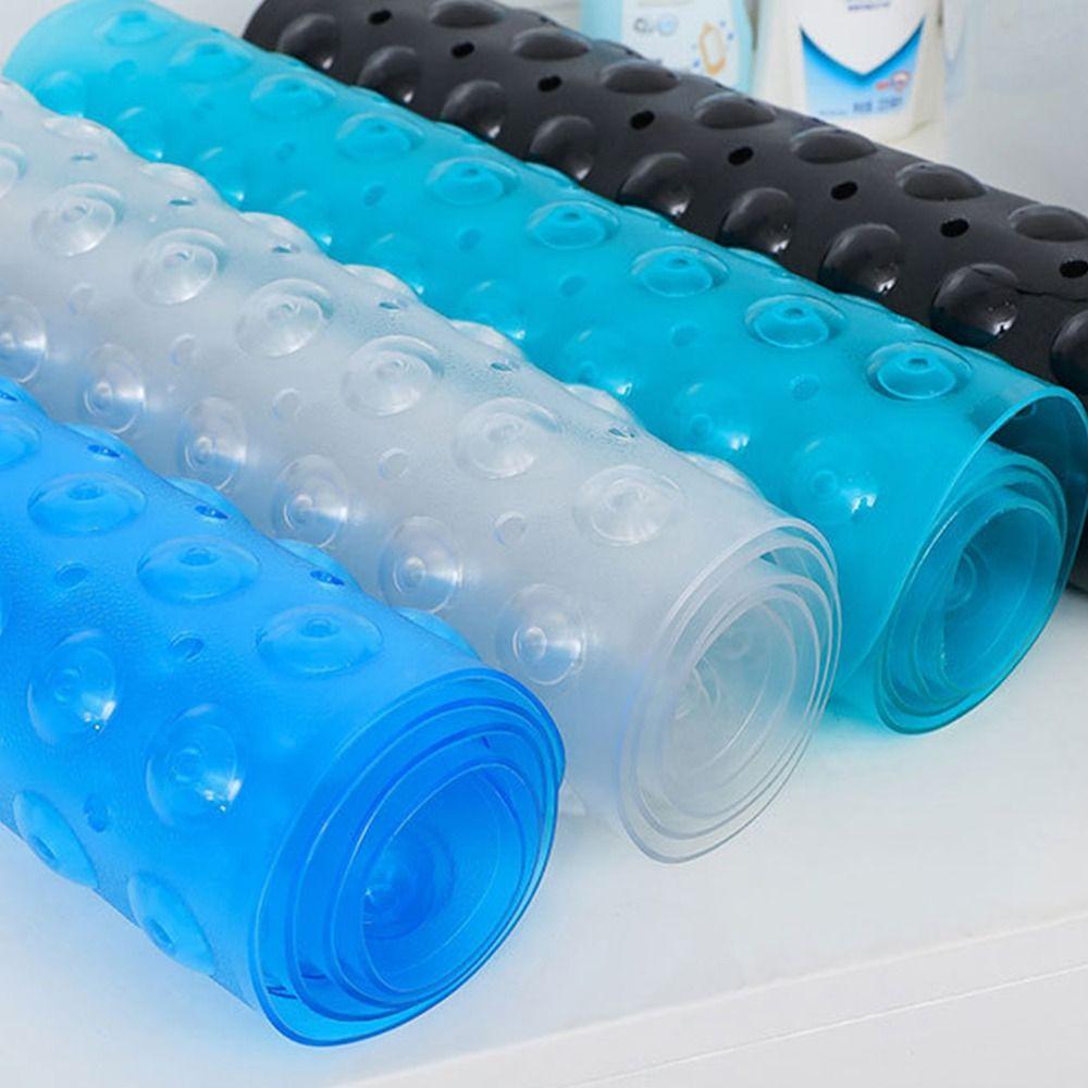 with Machine Washable Extra Long Bath Mat with Drain Holes and Suction Cups BathMat for Bathroom