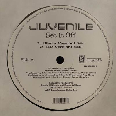 12-дюймовая пластинка JUVENILE - Set It Off 4228609561 Cash Money Reco 2001 US Rap & Hip-Hop/R&B Б/у