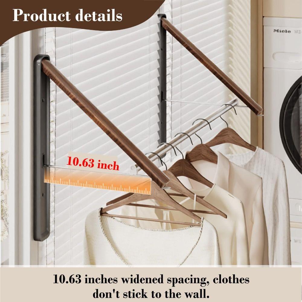 Multi-Functional Wall Mounted Rack Aluminum Material Invisible Laundry Hanger  Balcony Use