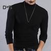 Spring Autumn Men Fitness Top Slim Fit Half-high Collar Stretchy Long Sleeves Solid Color Pullover Fitness Sport Top Winter Bottoming Clothes
