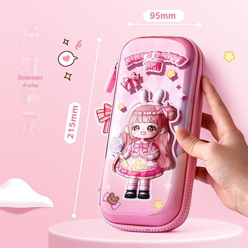 Пенал Kaba Bear EVA 3D с мультяшным принтом, большой вместимости, трехслойный и водонепроницаемый, для девочек и студентов.