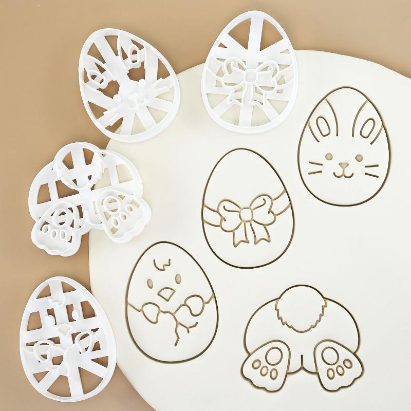 Easter Cookie Cutter Rabbit Mold Stamp Kids Easter Party Bunny Embosser Biscuit Mold Baking Tool Easter Decorations Supplies