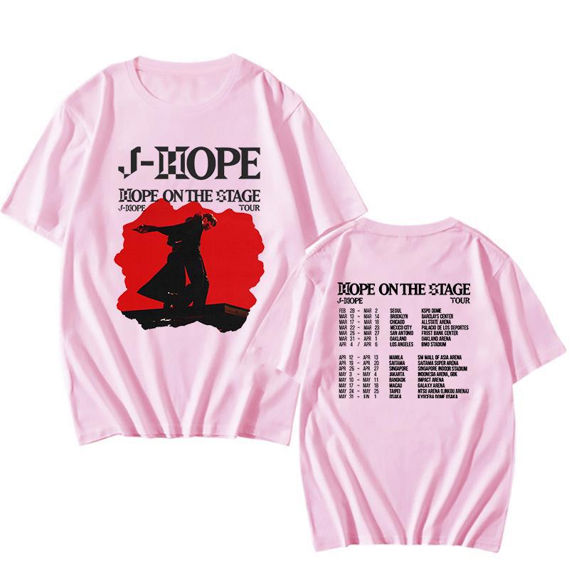 Футболки J-Hope Hope on The Stage Tour J Hope World Tour из хлопка, летние повседневные топы с коротким рукавом и круглым вырезом, футболки для женщин и мужчин, уличная одежда