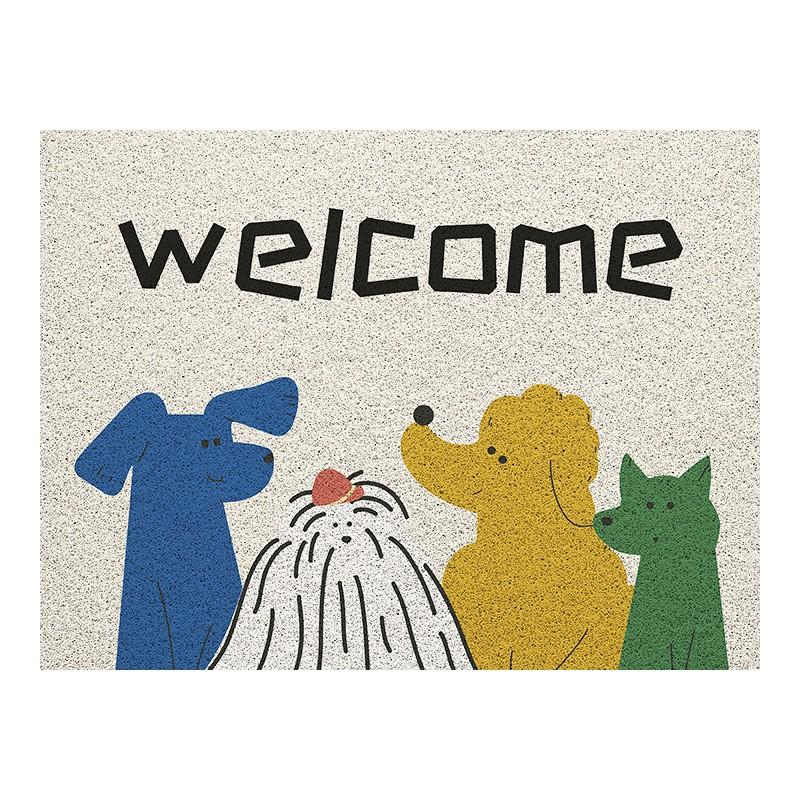 Cartoon Doormat Entryway Non-Slip Dirt Trapper Rug PVC Wire Mesh Floor Mat Home Entrance