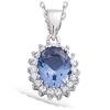 [L0756] - Silver Pendant 'Sissi' Silver Tanzanite (rhodium-plated) - 20x11 Mm