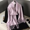 62Color Solid Women Winter Scarf Теплый Утолщенный Кашемировый Шаль Уличная Мода Роскошные Кисточки Пашмина Дамская Накидка Ветрозащитные Шарфы