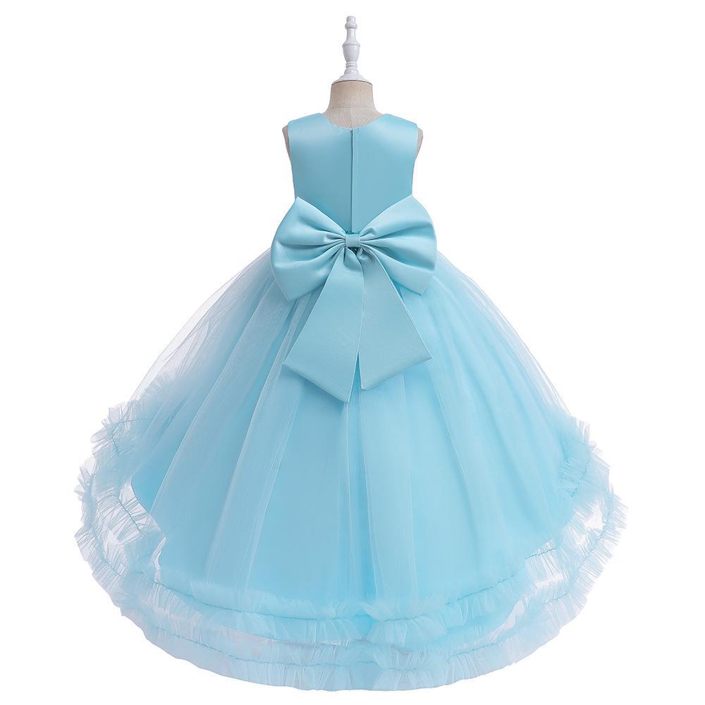 Детские платья для девочек, платье с бантом на день рождения, свадьбу, бальное платье для младенцев, платье на крестины, платье для девочек-подростков