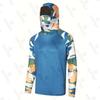 Mens UPF 50 Long Sleeve Quick-Dry Sun Protection Fishing Shirt With Hood Polyester Performance Tee Outdoor Sports Cycling